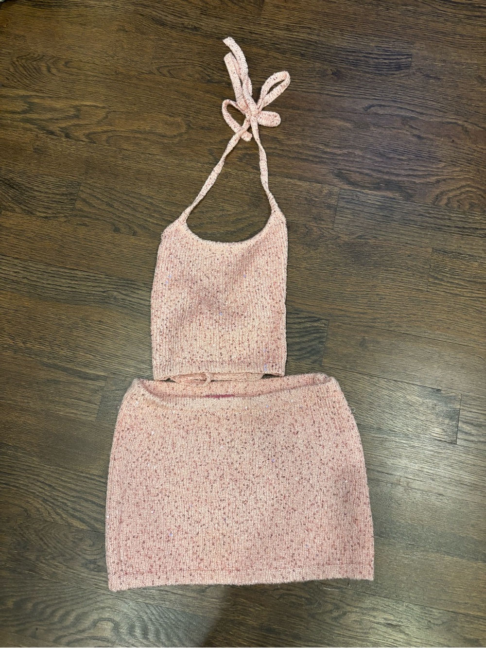 Edikted pink sequined set